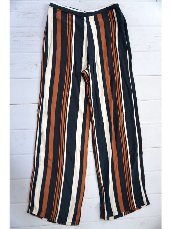 Topshop Pants - Topshop Women's Striped Wide-Leg Pants - Size 6